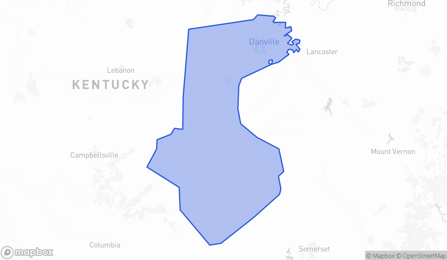 Map highlighting House District 54 in Kentucky