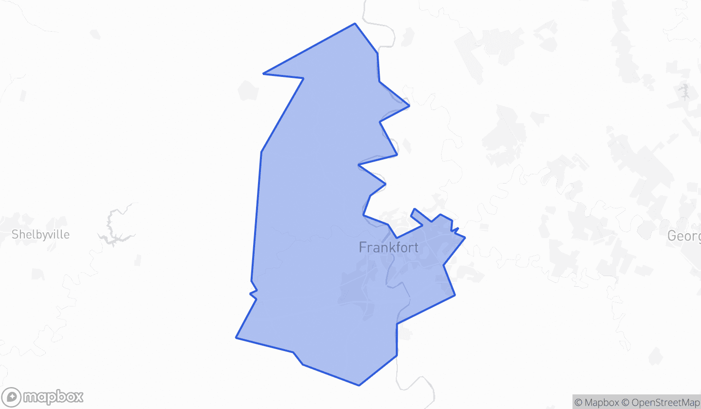 Map highlighting House District 57 in Kentucky