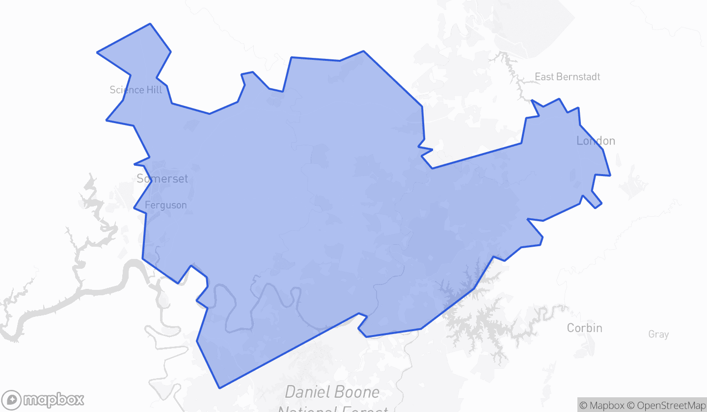 Map highlighting House District 85 in Kentucky
