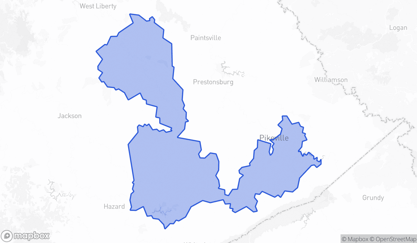 Map highlighting House District 92 in Kentucky