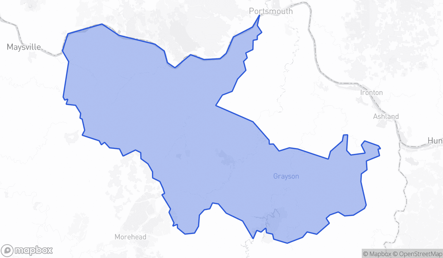 Map highlighting House District 96 in Kentucky