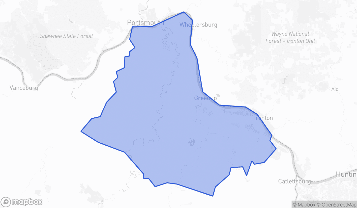 Map highlighting House District 98 in Kentucky