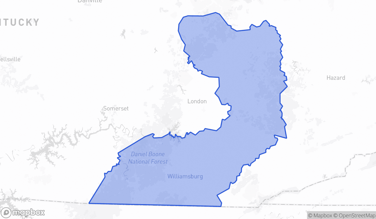 Map highlighting Senate District 25 in Kentucky