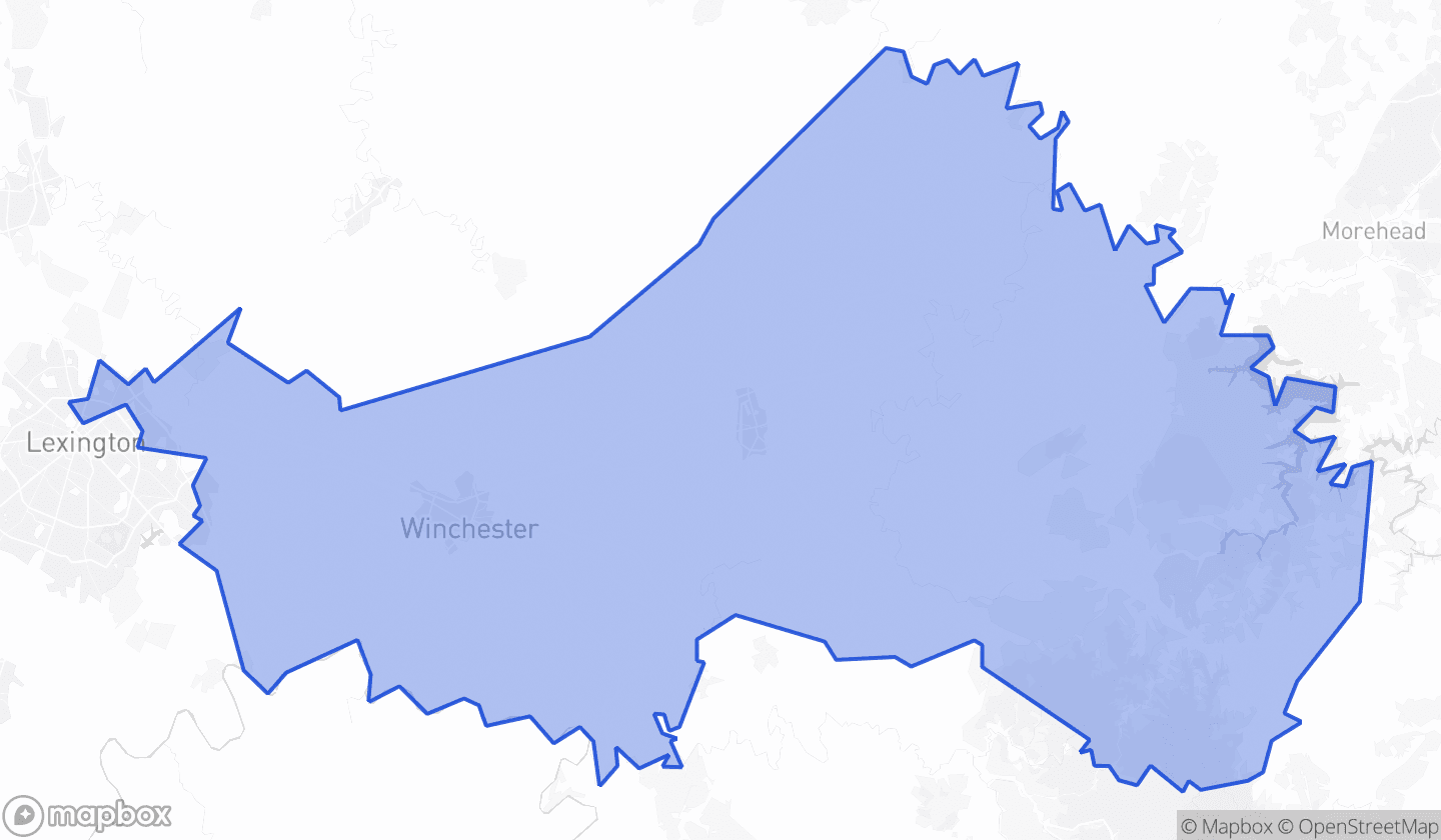 Map highlighting Senate District 28 in Kentucky