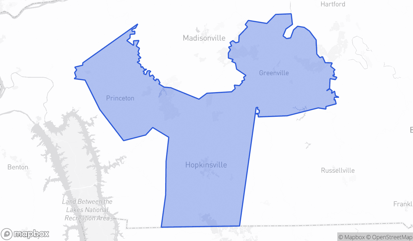 Map highlighting Senate District 3 in Kentucky