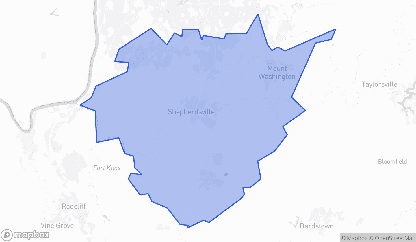 Map highlighting Senate District 38 in Kentucky