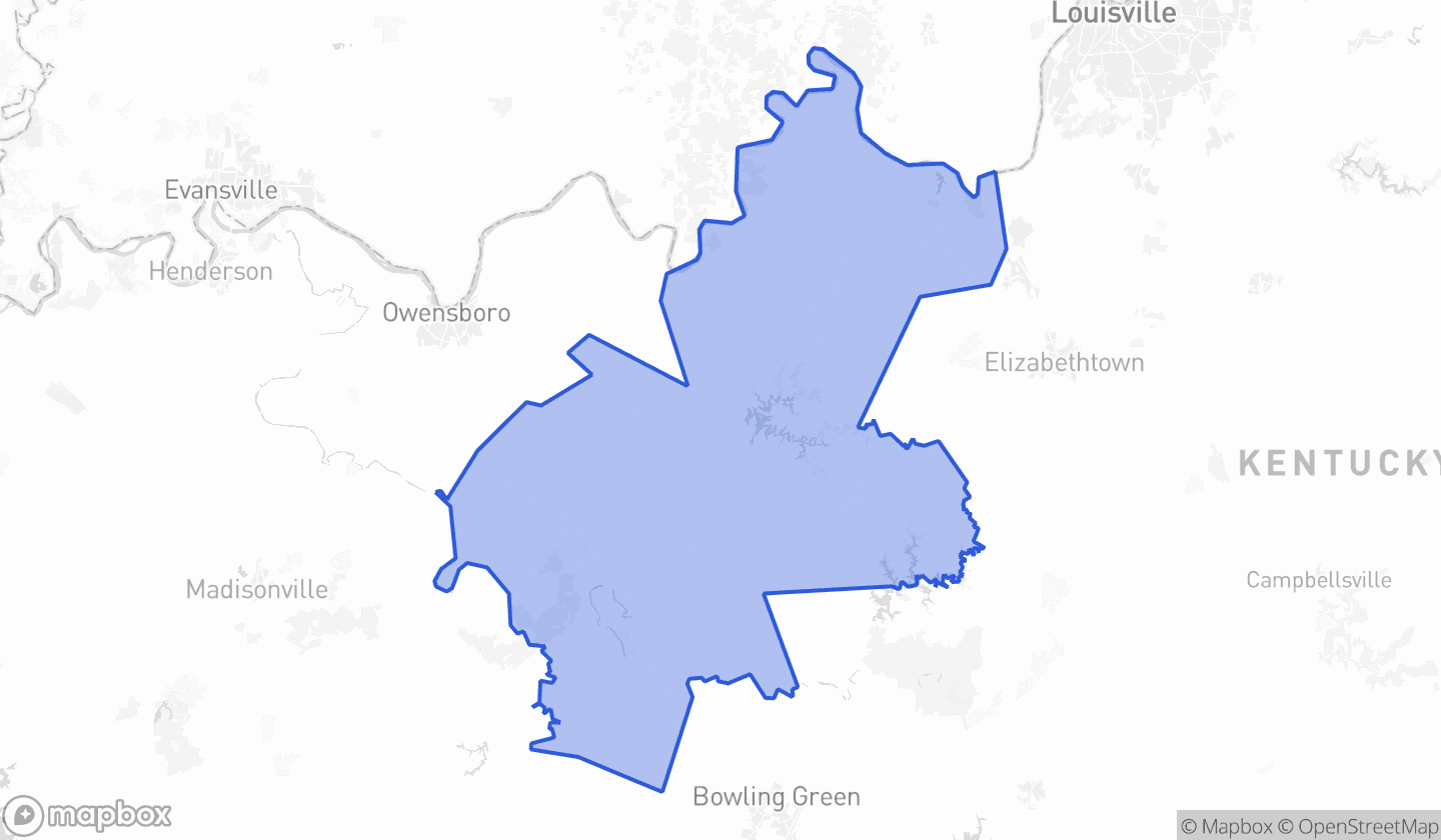 Map highlighting Senate District 5 in Kentucky