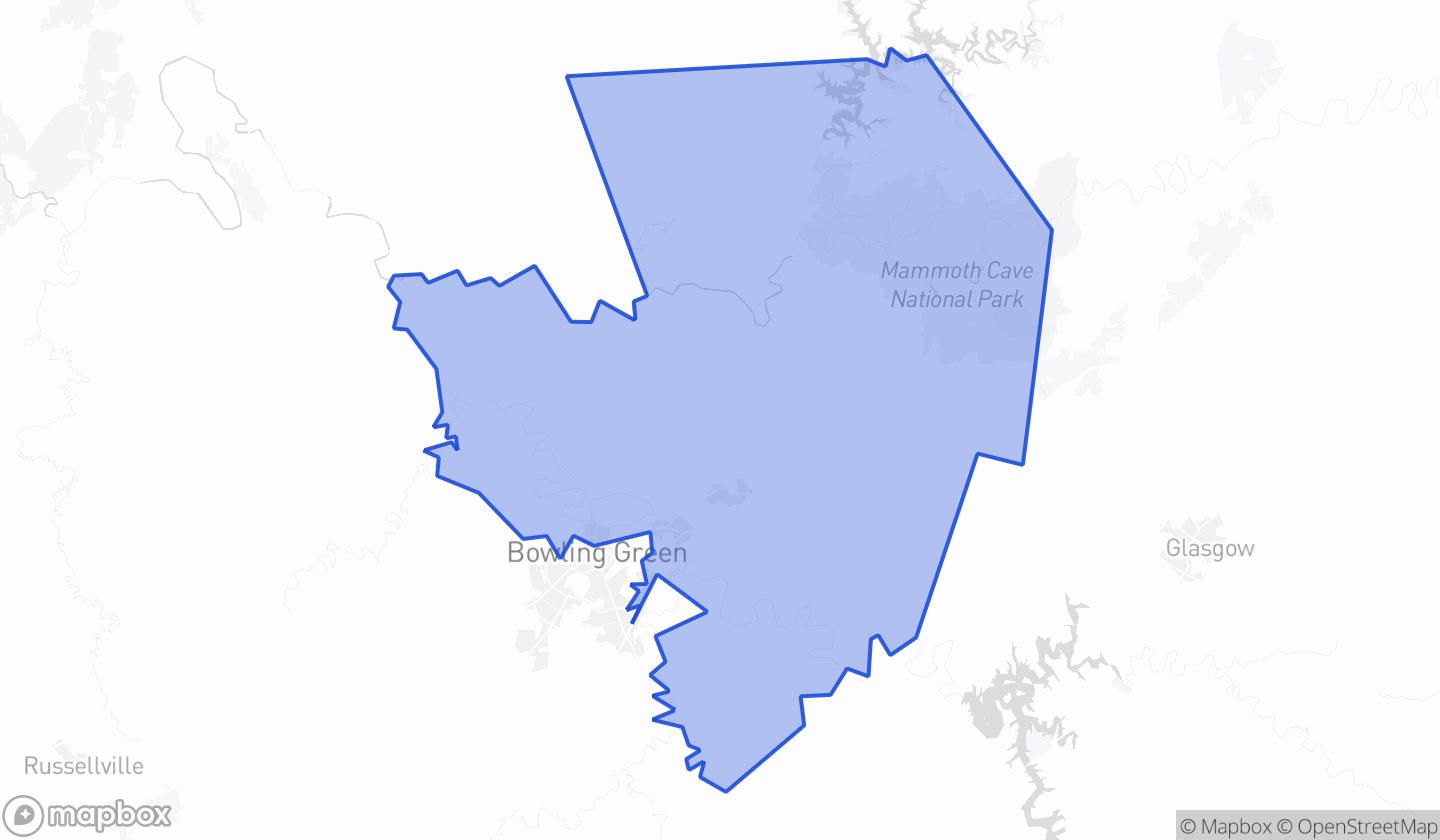 Map highlighting House District 019 in Kentucky