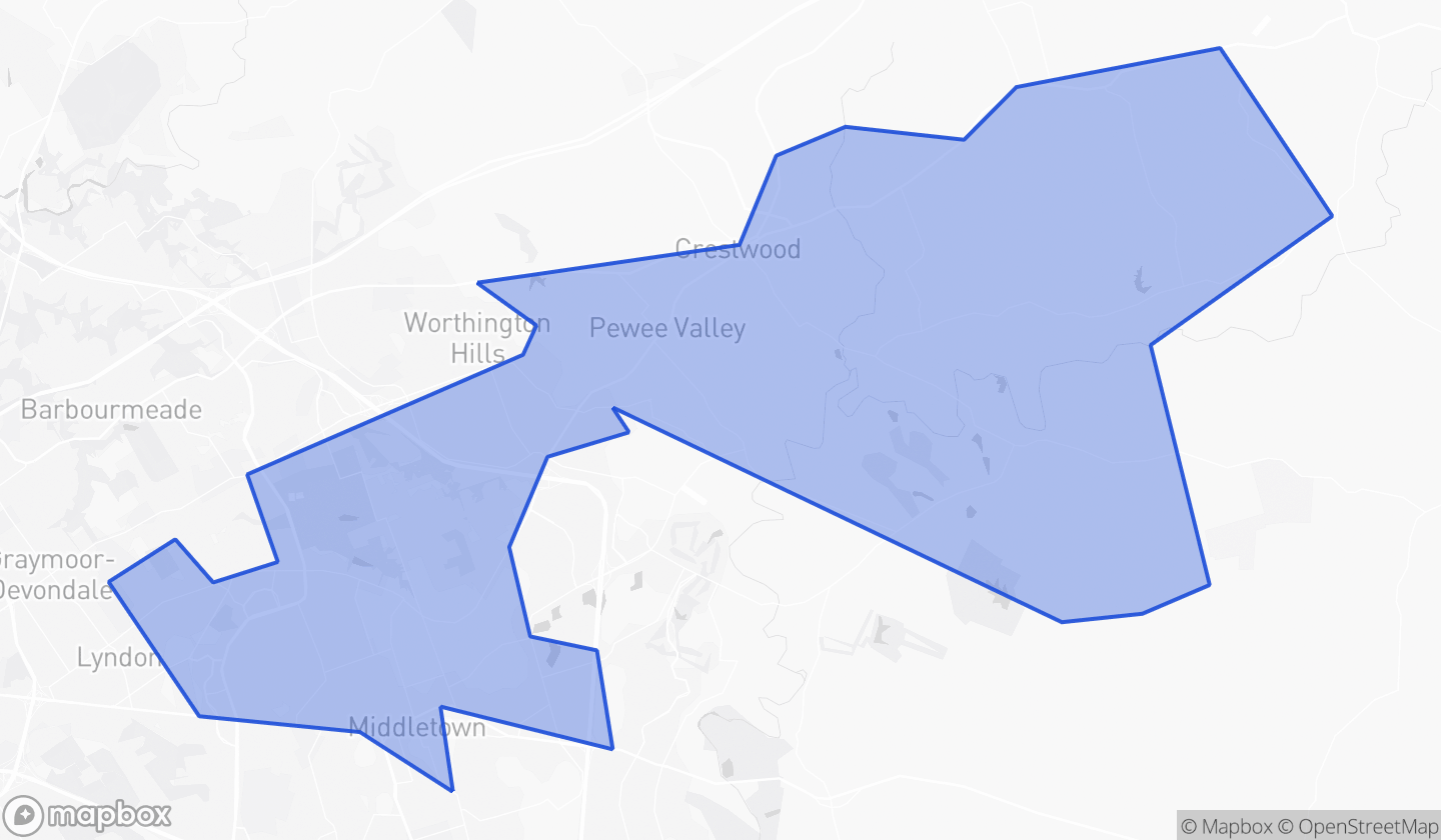 Map highlighting House District 033 in Kentucky