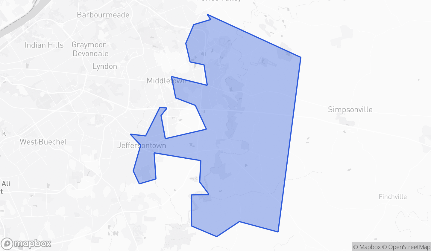 Map highlighting House District 036 in Kentucky