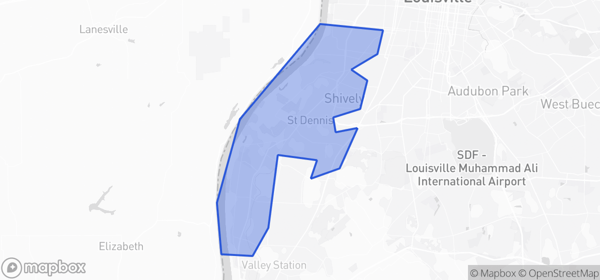 Map highlighting House District 044 in Kentucky