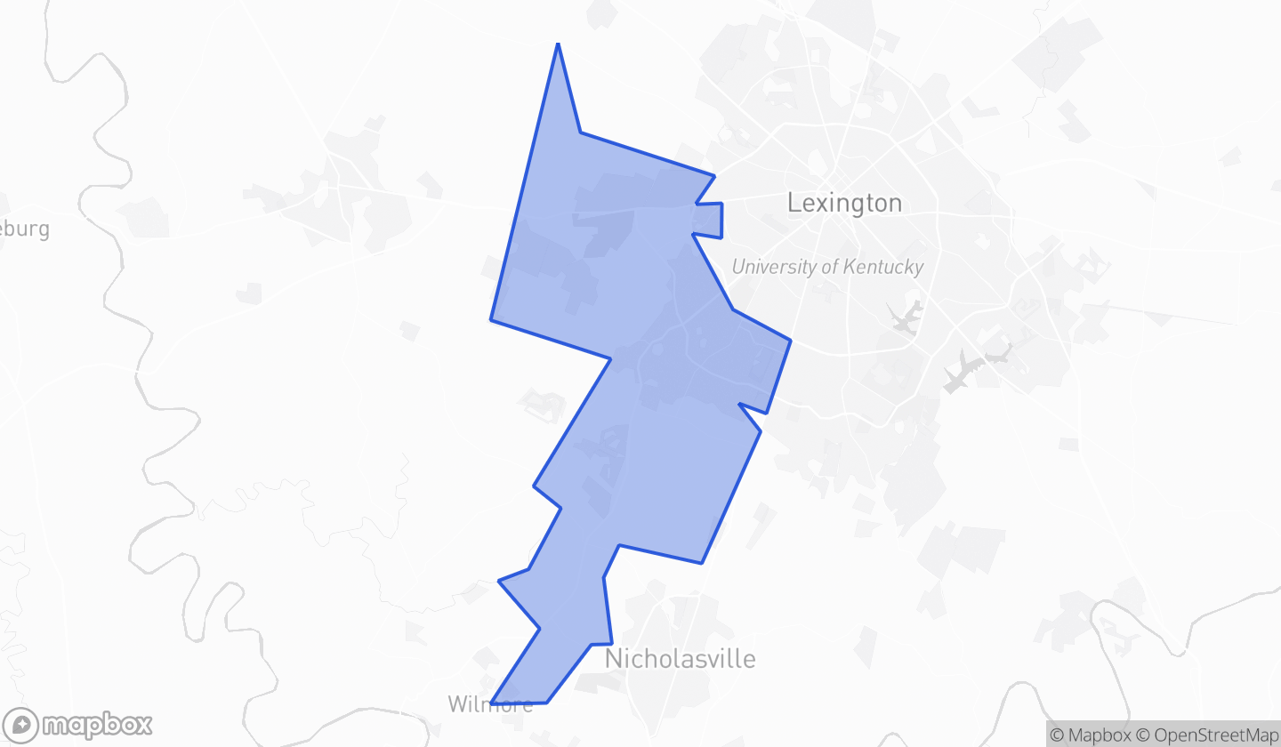 Map highlighting House District 045 in Kentucky