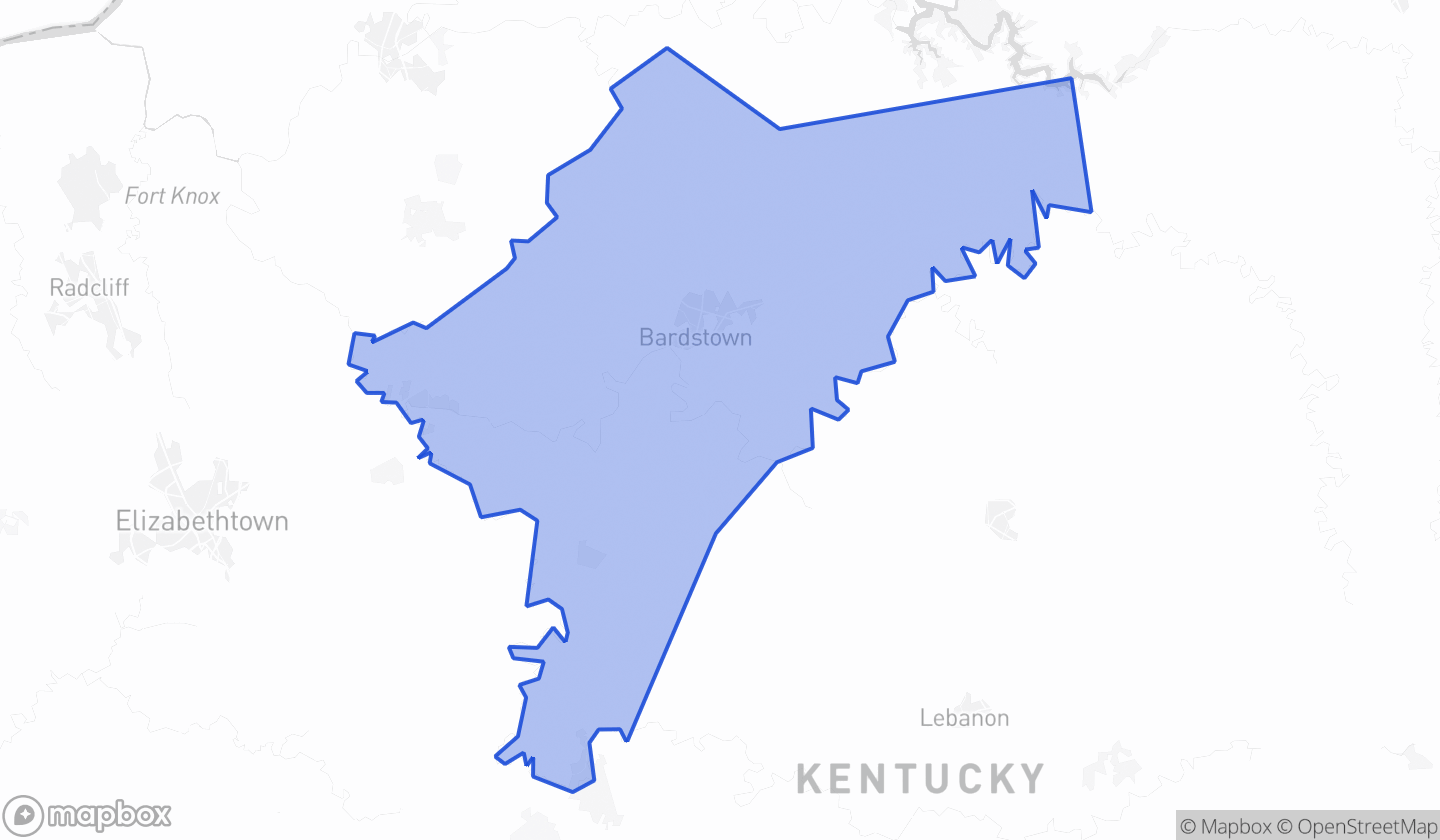 Map highlighting House District 050 in Kentucky