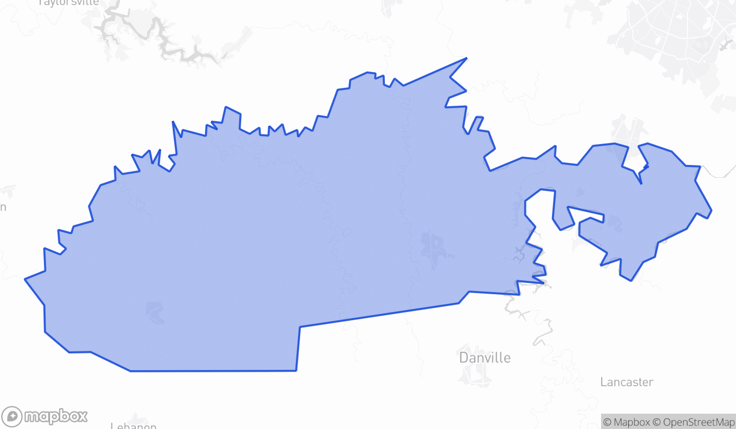 Map highlighting House District 055 in Kentucky
