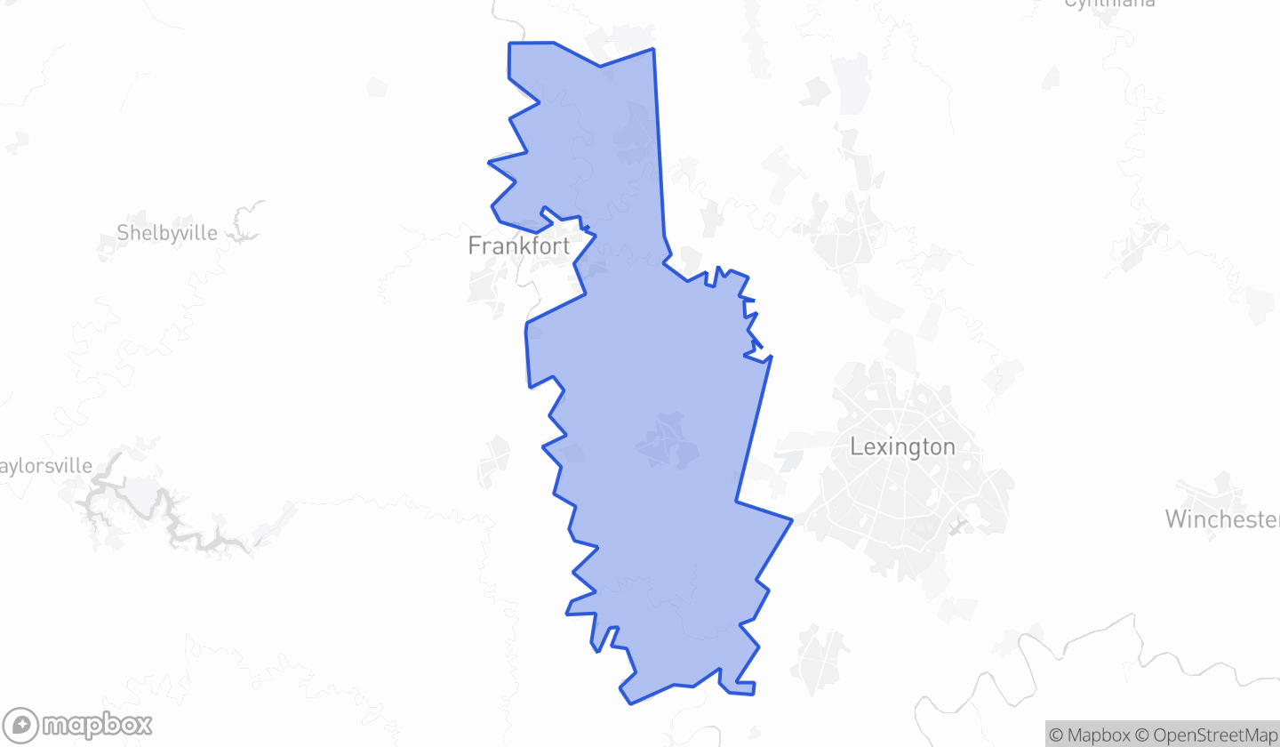 Map highlighting House District 056 in Kentucky