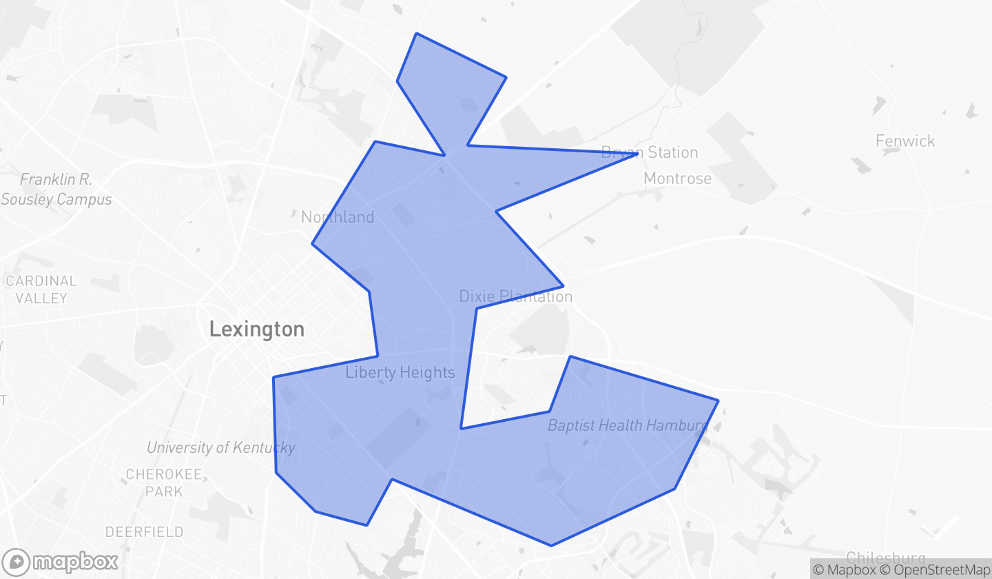 Map highlighting House District 076 in Kentucky