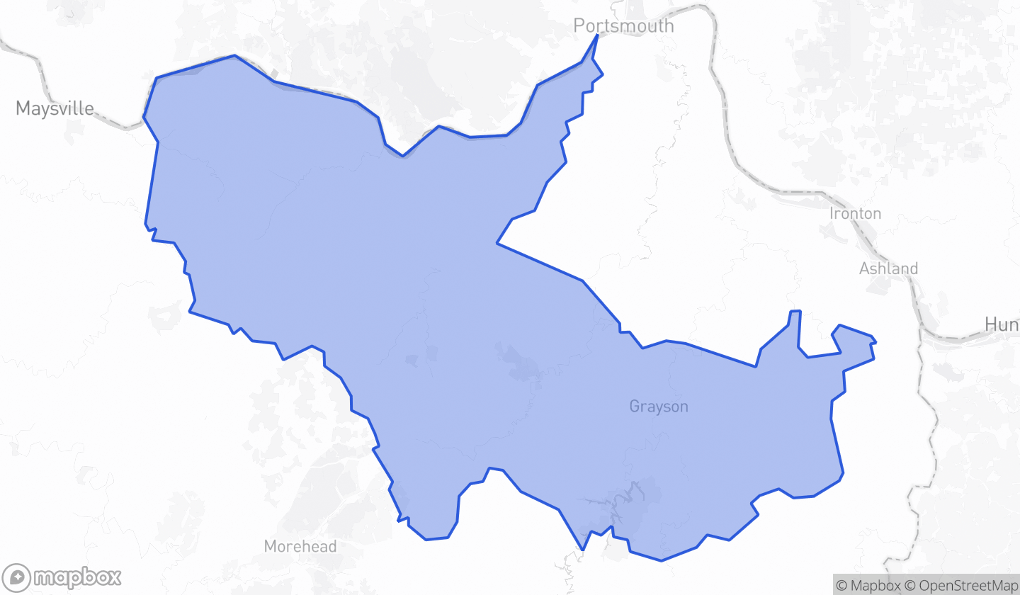 Map highlighting House District 096 in Kentucky