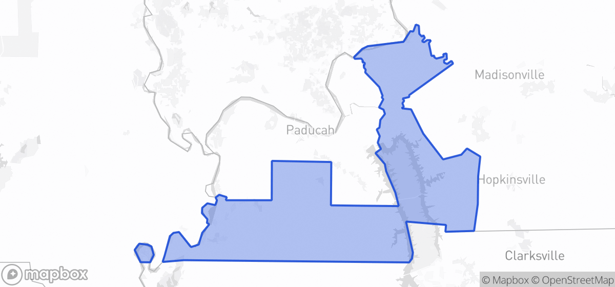 Map highlighting Senate District 01 in Kentucky