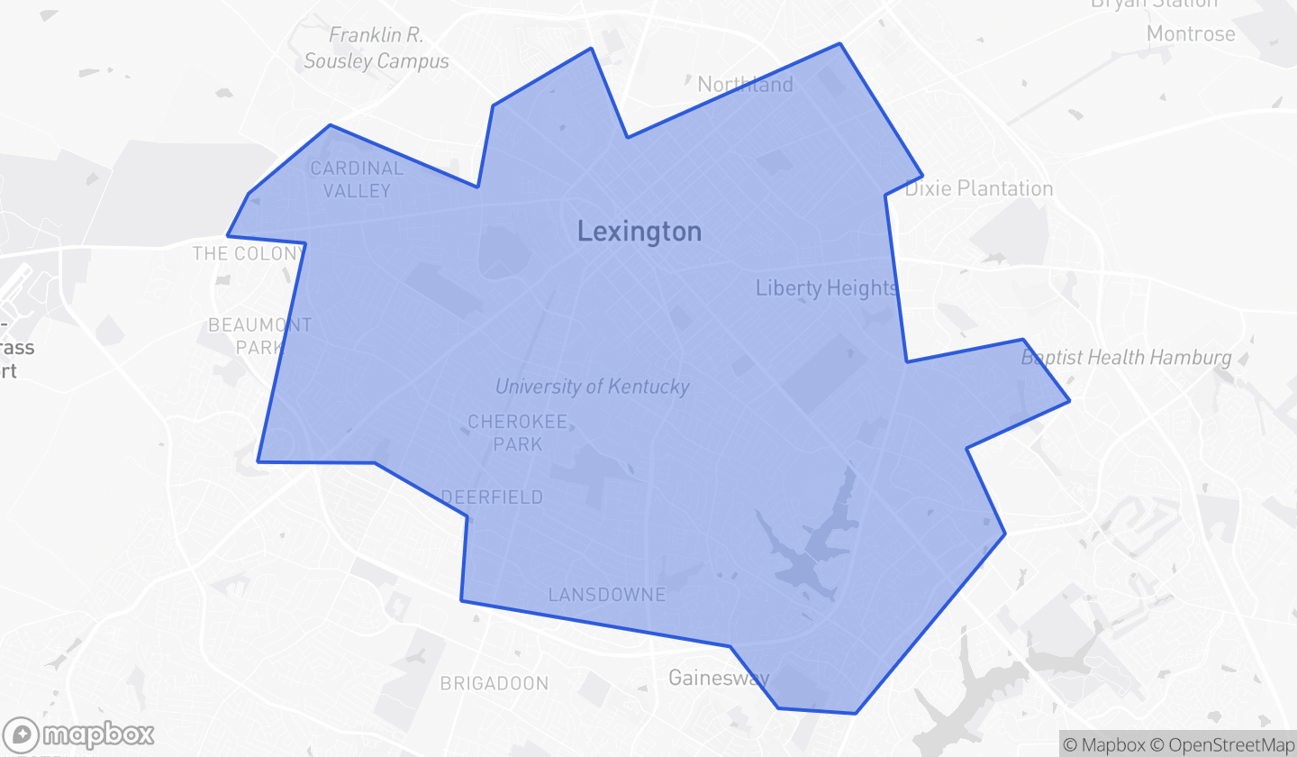 Map highlighting Senate District 13 in Kentucky