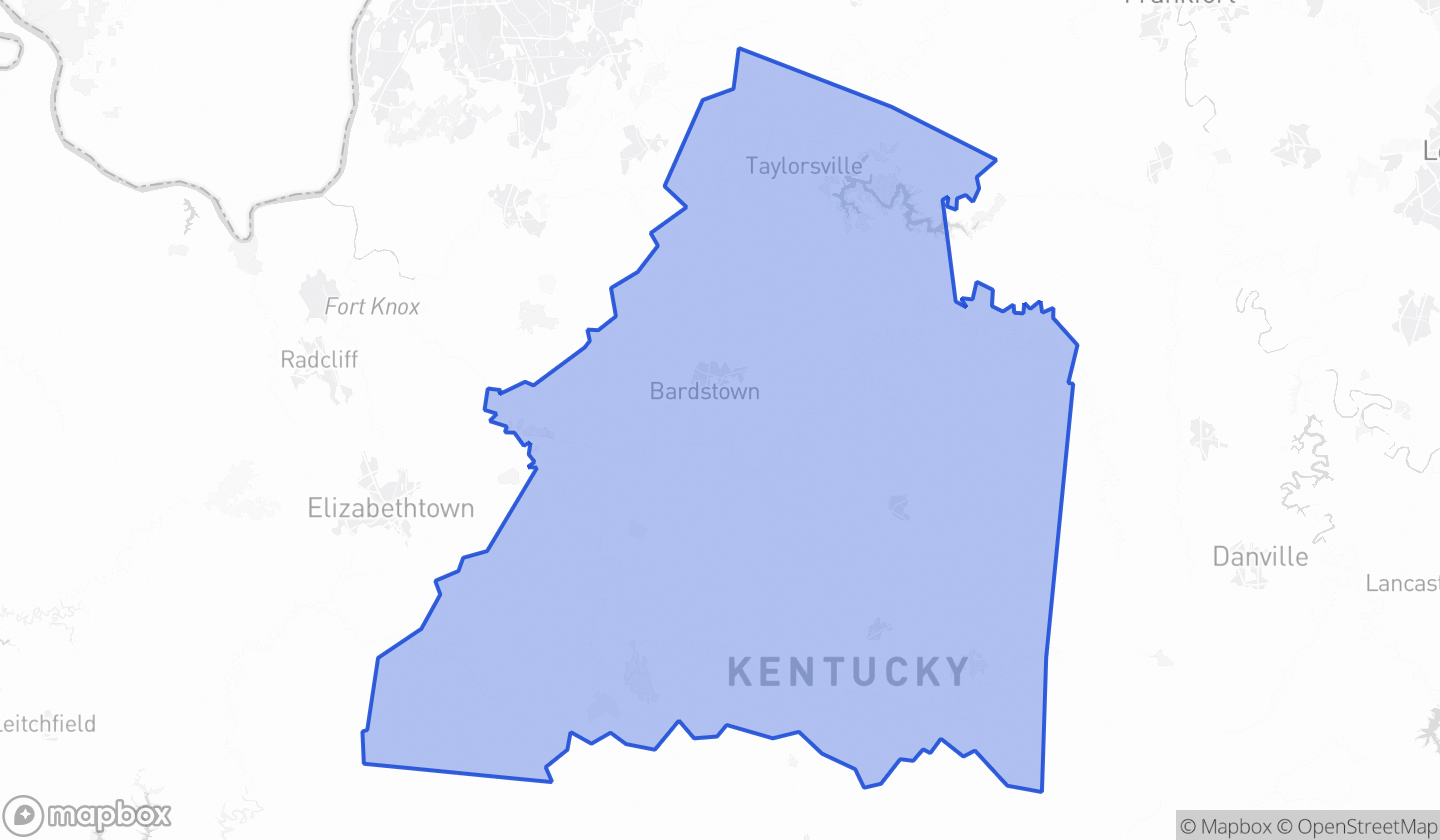 Map highlighting Senate District 14 in Kentucky