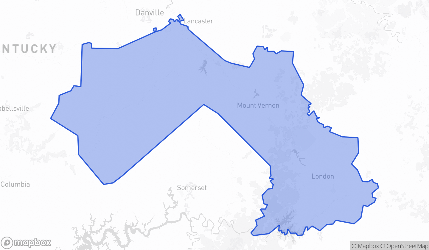 Map highlighting Senate District 21 in Kentucky