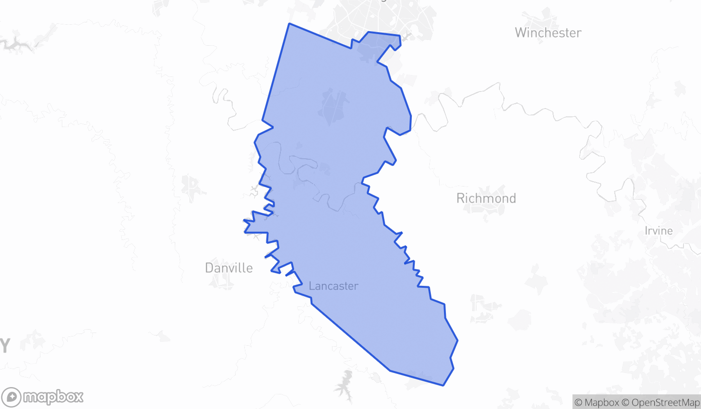 Map highlighting Senate District 22 in Kentucky