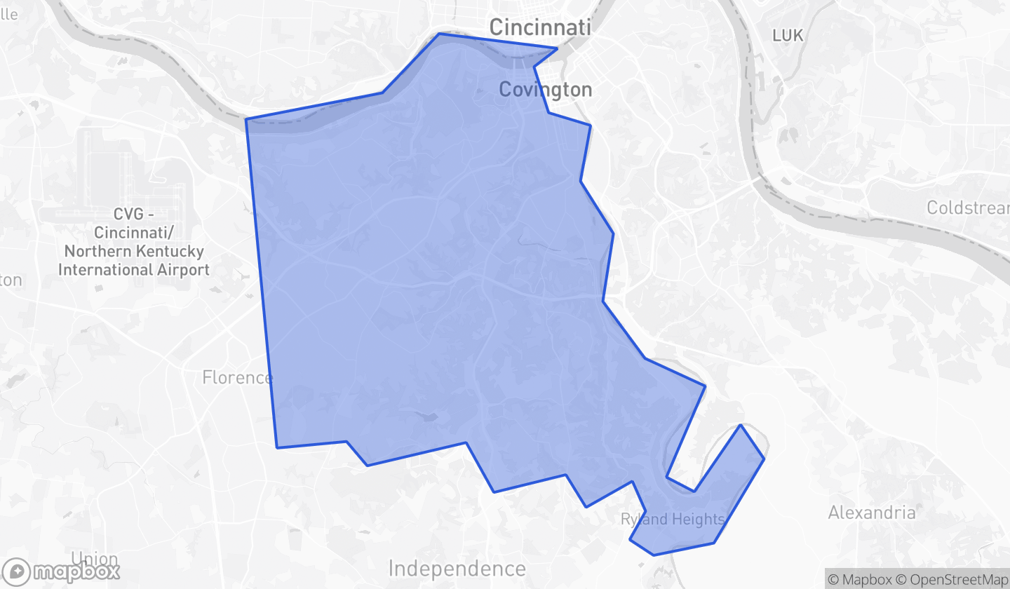 Map highlighting Senate District 23 in Kentucky