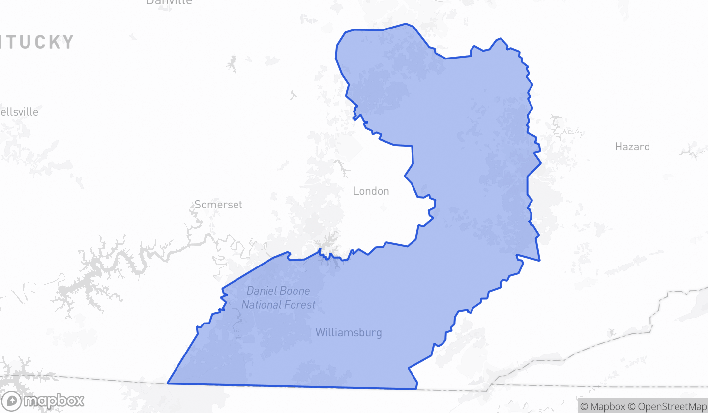 Map highlighting Senate District 25 in Kentucky