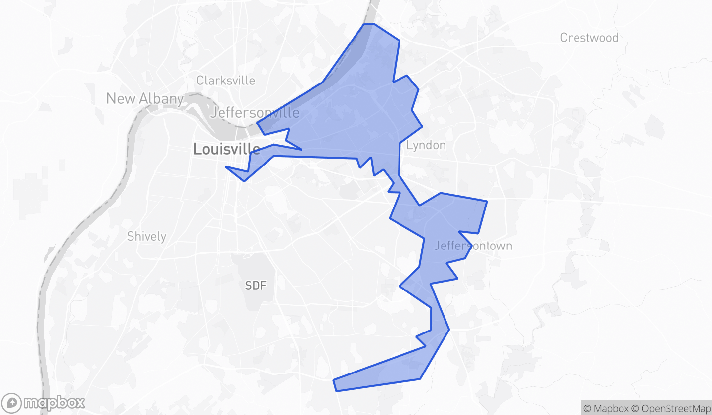 Map highlighting Senate District 26 in Kentucky