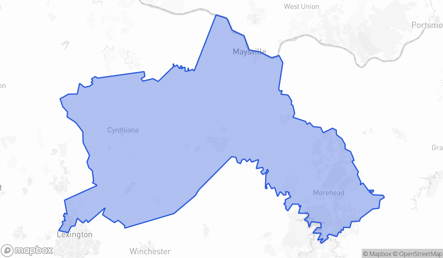 Map highlighting Senate District 27 in Kentucky
