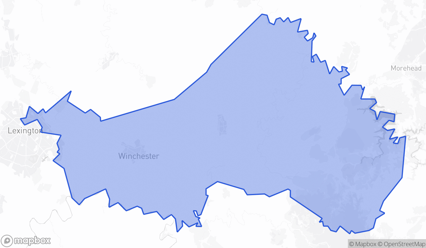 Map highlighting Senate District 28 in Kentucky