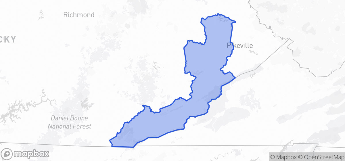 Map highlighting Senate District 29 in Kentucky
