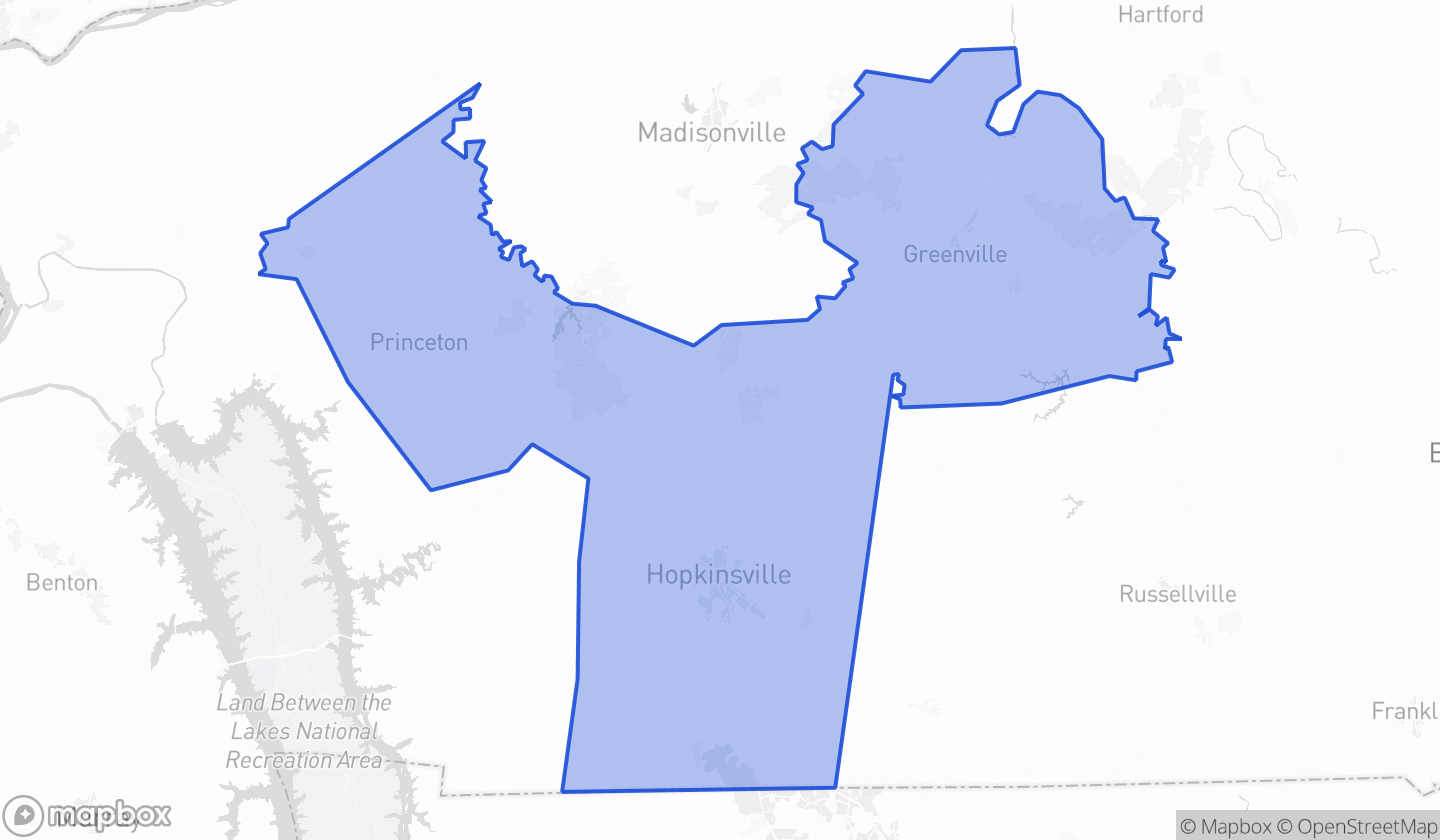 Map highlighting Senate District 03 in Kentucky