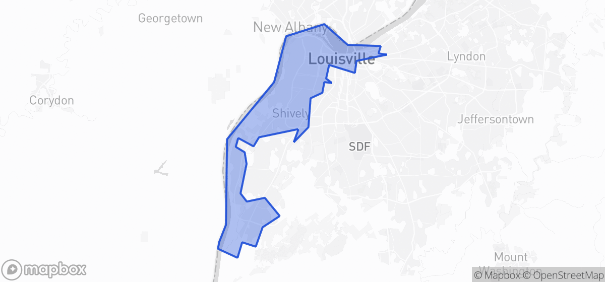 Map highlighting Senate District 33 in Kentucky