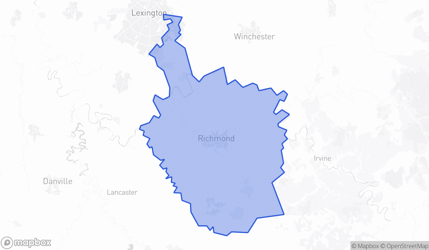 Map highlighting Senate District 34 in Kentucky