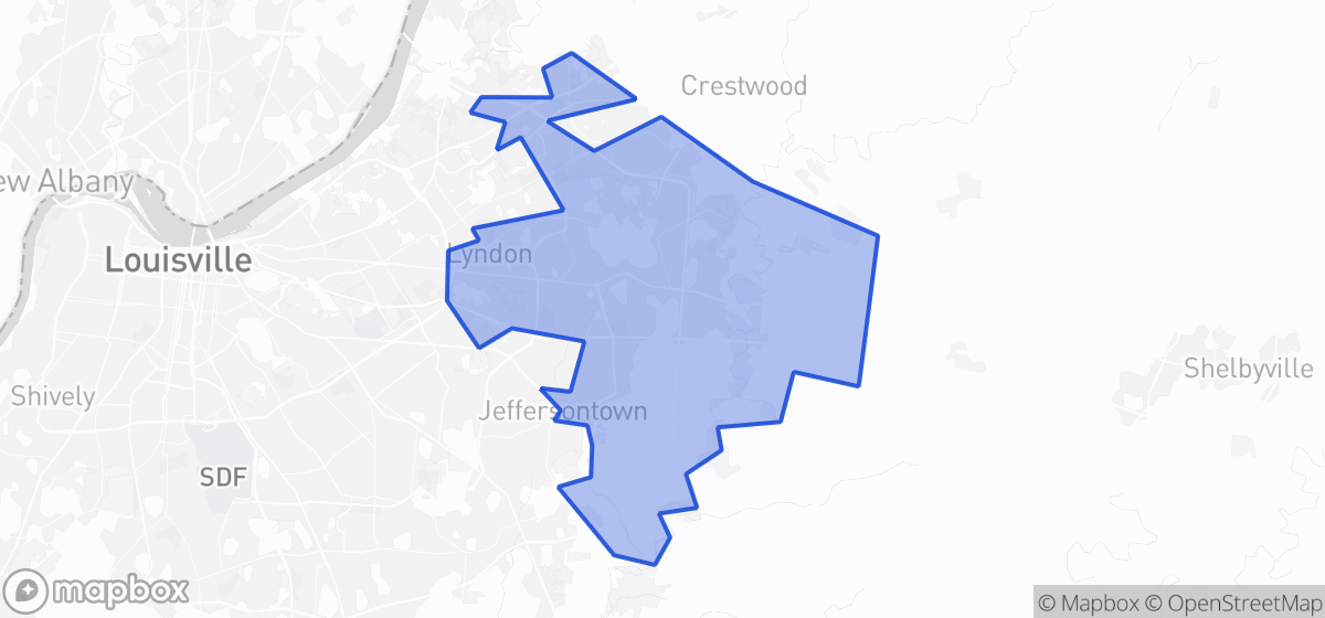 Map highlighting Senate District 36 in Kentucky