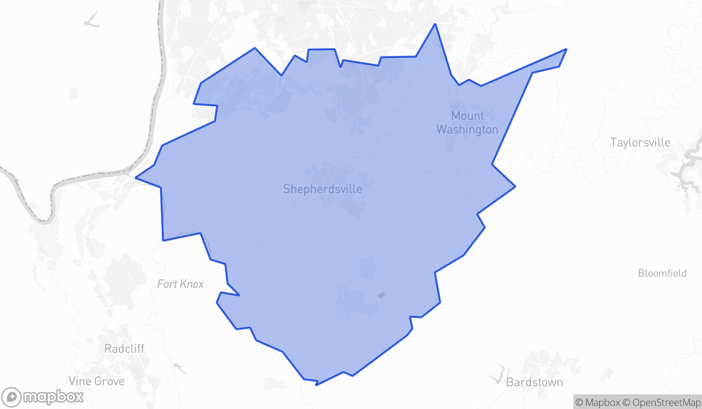 Map highlighting Senate District 38 in Kentucky