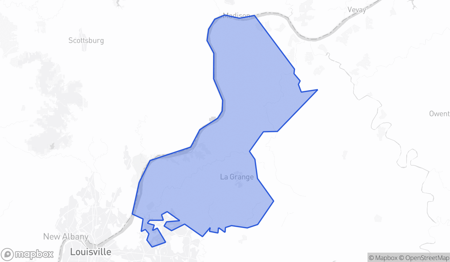 Map highlighting Senate District 06 in Kentucky