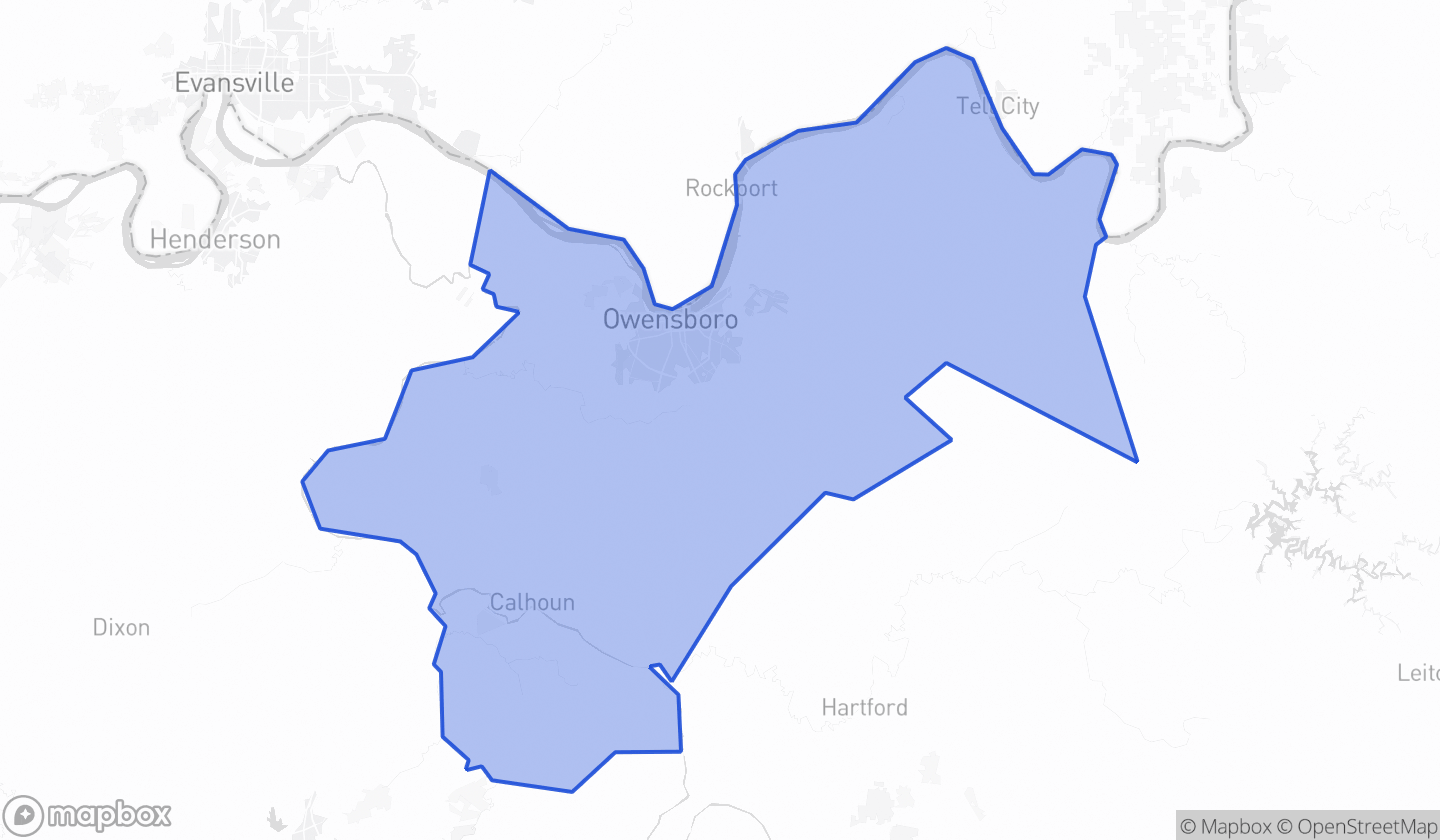 Map highlighting Senate District 08 in Kentucky